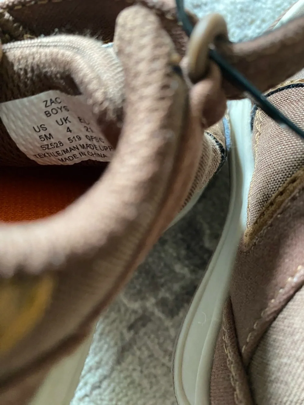 Stride Rite-Baby Walker Brown Canvas Sneakers with Velcro stretchy laces
